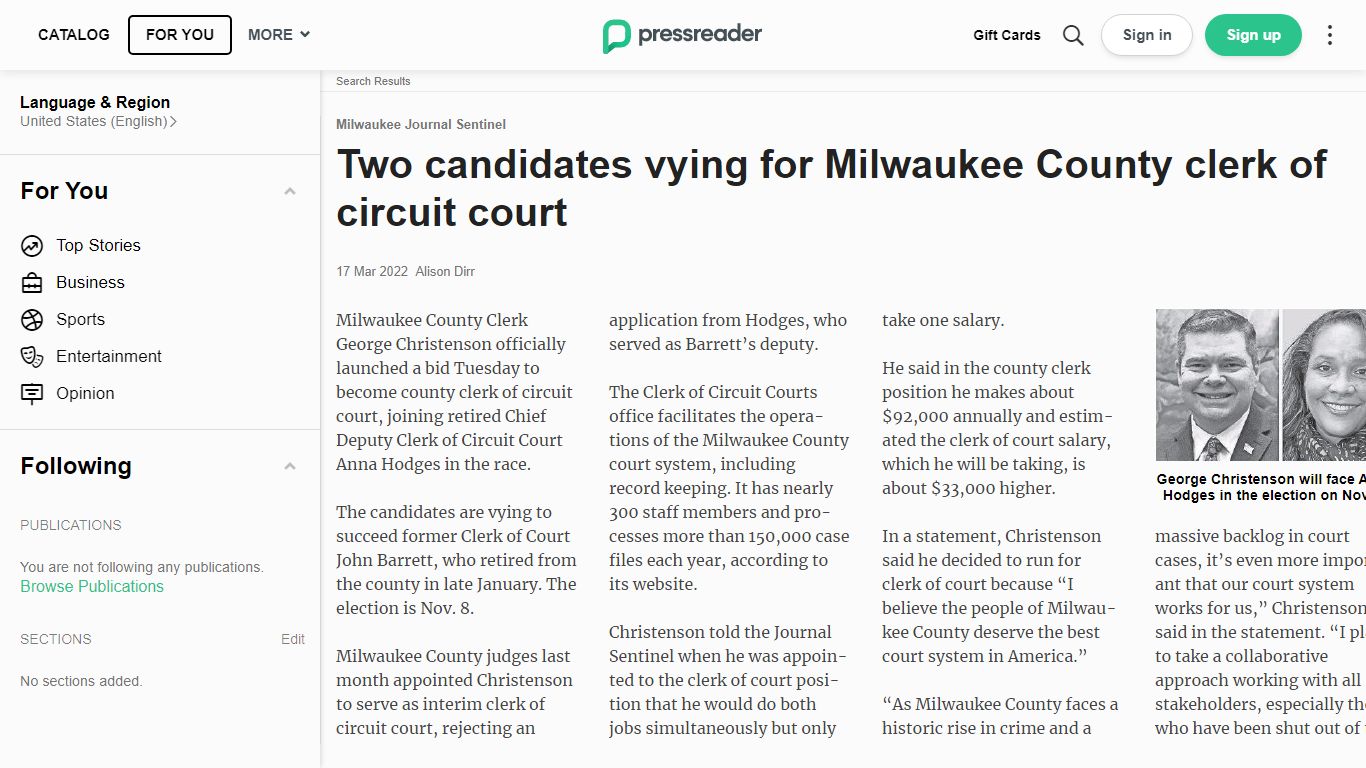 Two candidates vying for Milwaukee County clerk of circuit court
