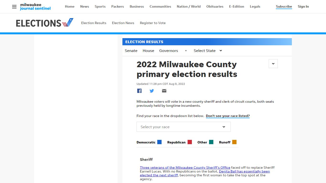 Milwaukee primary election results: Sheriff, clerk of circuit courts ...