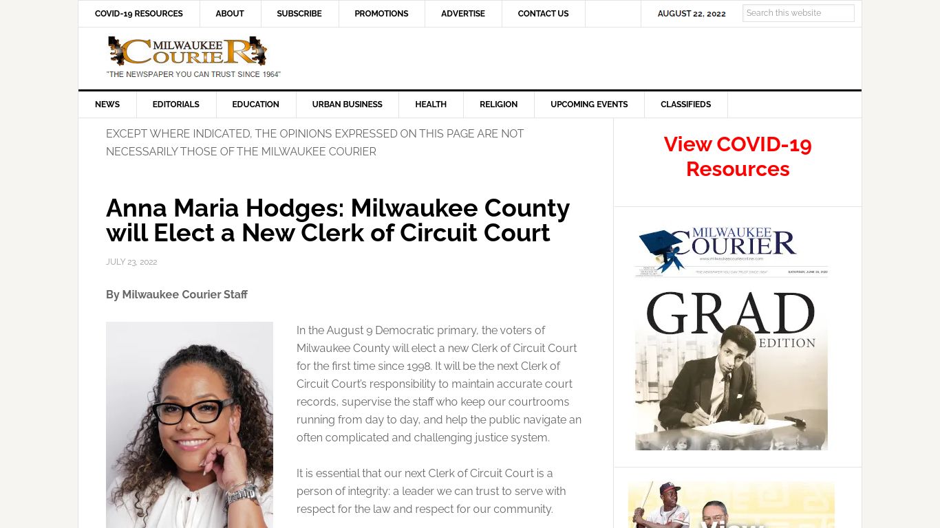 Anna Maria Hodges: Milwaukee County will Elect a New Clerk of Circuit Court